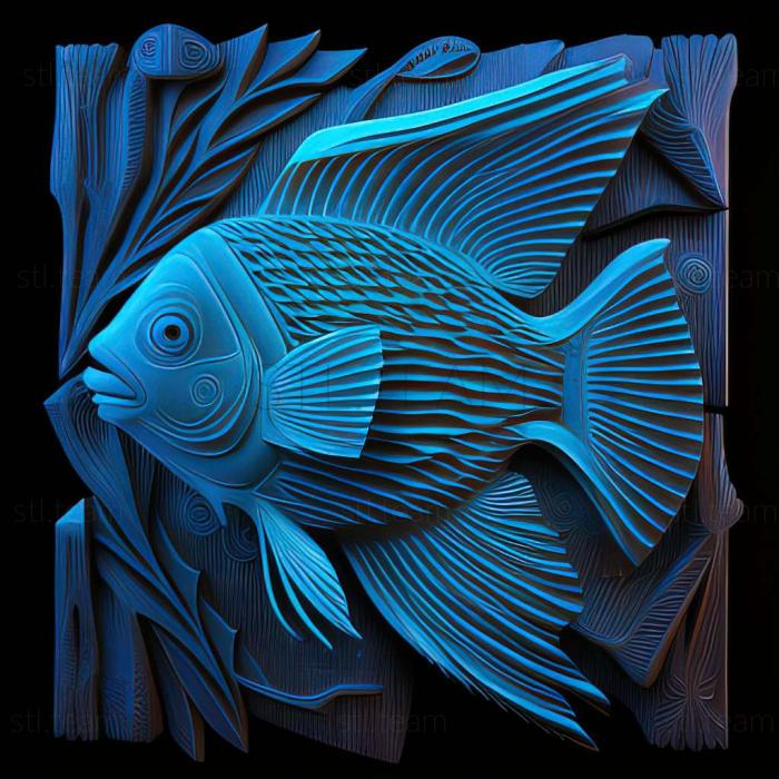 Blue neon fish